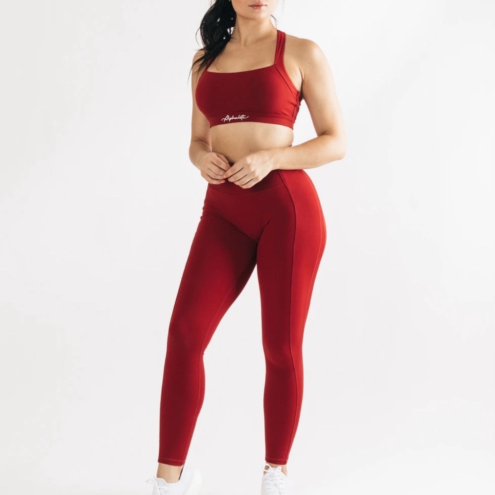 Alphalete High Waist Women's Leggings - Red